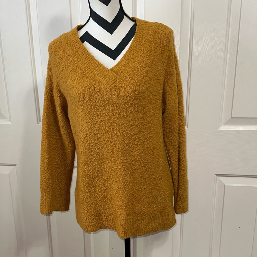 Anthropologie Golden V-Neck Sweater
